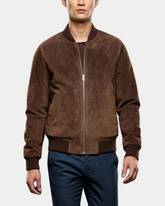 Mens Suede MA-1 Bomber Jacket Trevor Zenith Brown